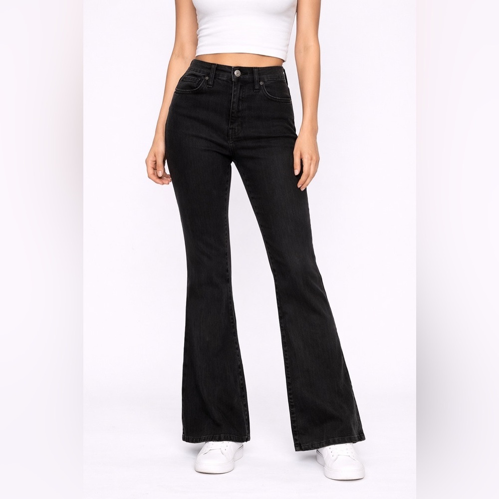 Madewell skinny Flare Jeans size 28 black high rise stretch denim